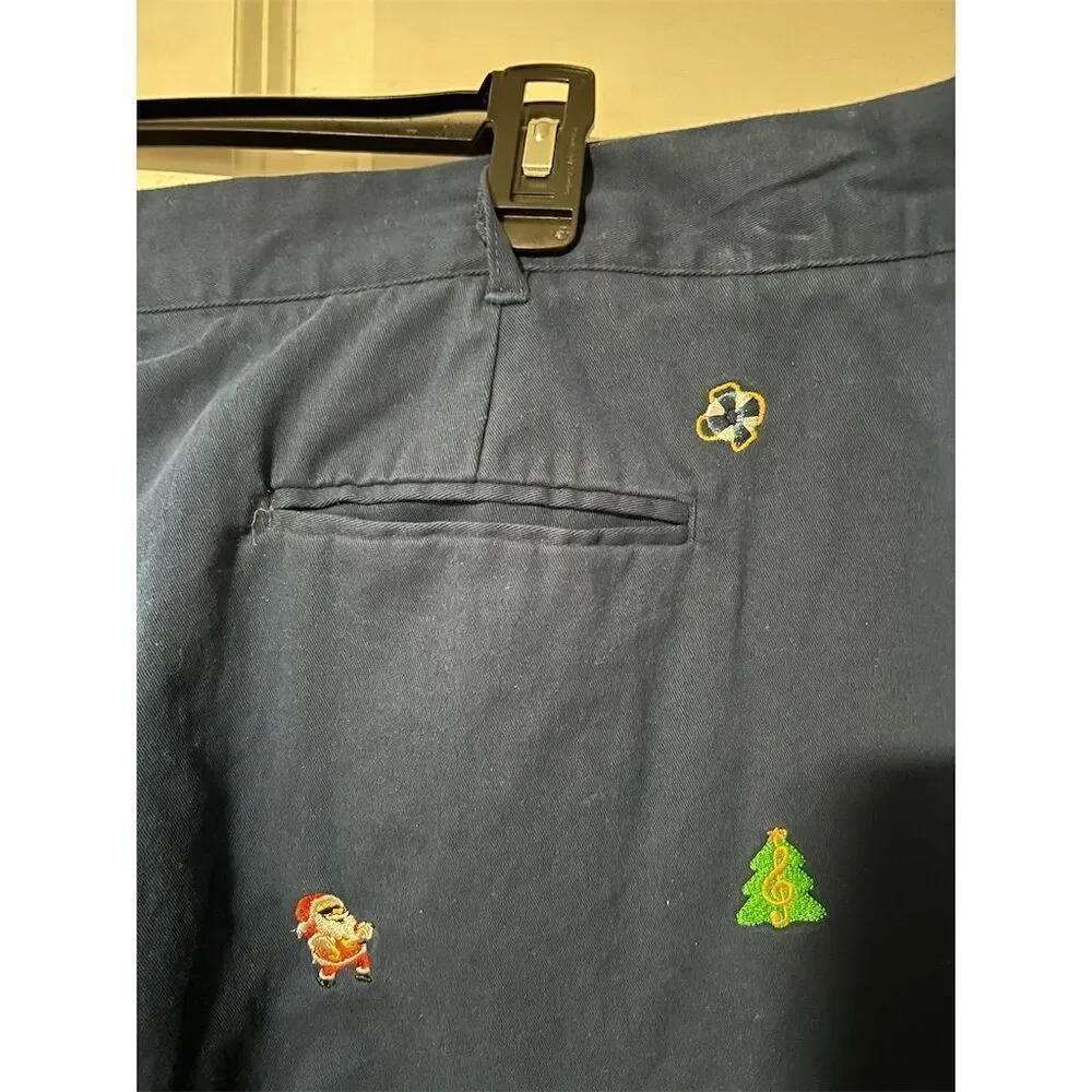 Castaway Nantucket Men's Holiday Embroidered Shorts Blue Size 46
